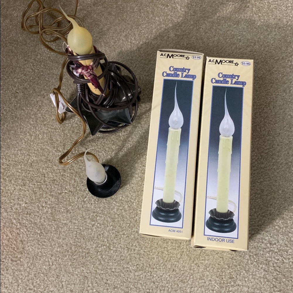 Set of 4 Decorative Electric Candles. 2 in Boxes are New.